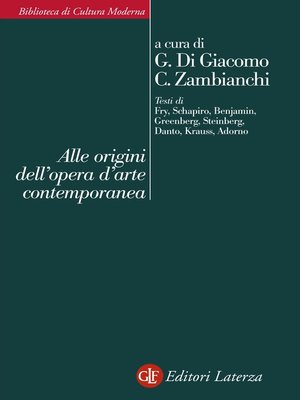 cover image of Alle origini dell'opera d'arte contemporanea